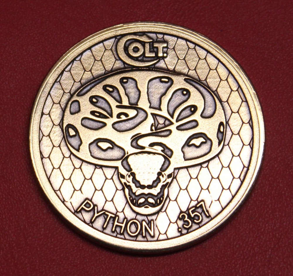 Colt Firearms Python Display Case Bronze Medallion