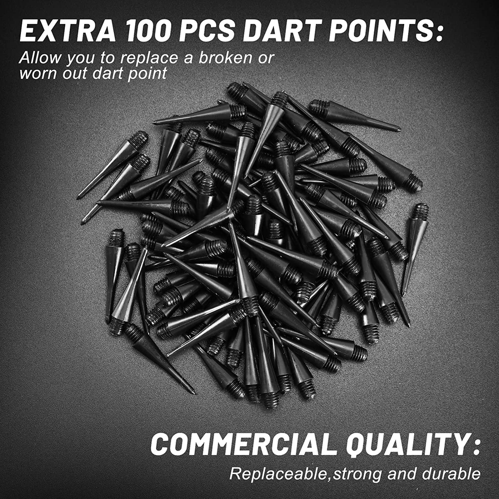 12 Pcs Soft Tip Darts Bar Dart Plastic Tip Darts Set Attach Extra 100 Black 2