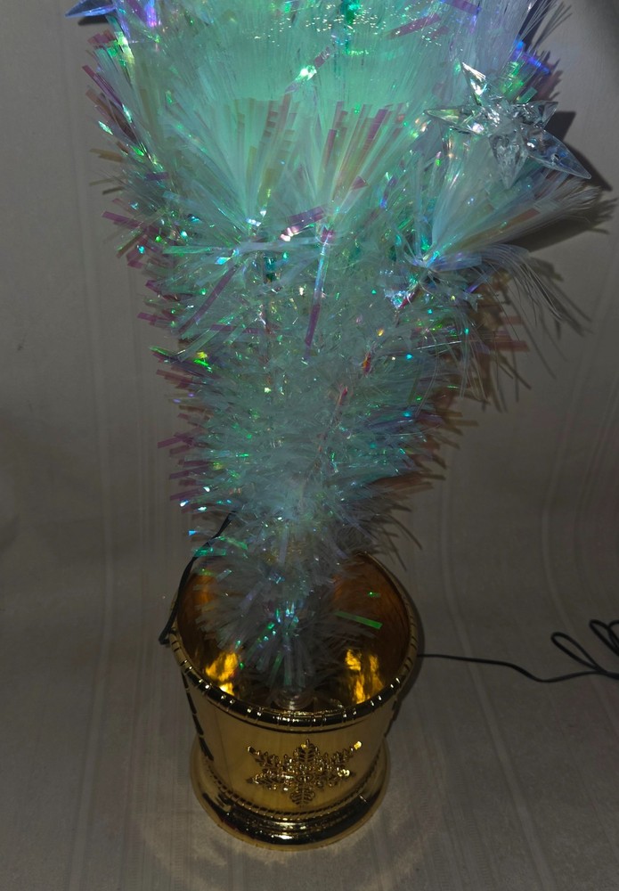 3ft Optical Fiber & LED Multi Lights 90 tips W/ Plastic Pot Mini Christmas Tree