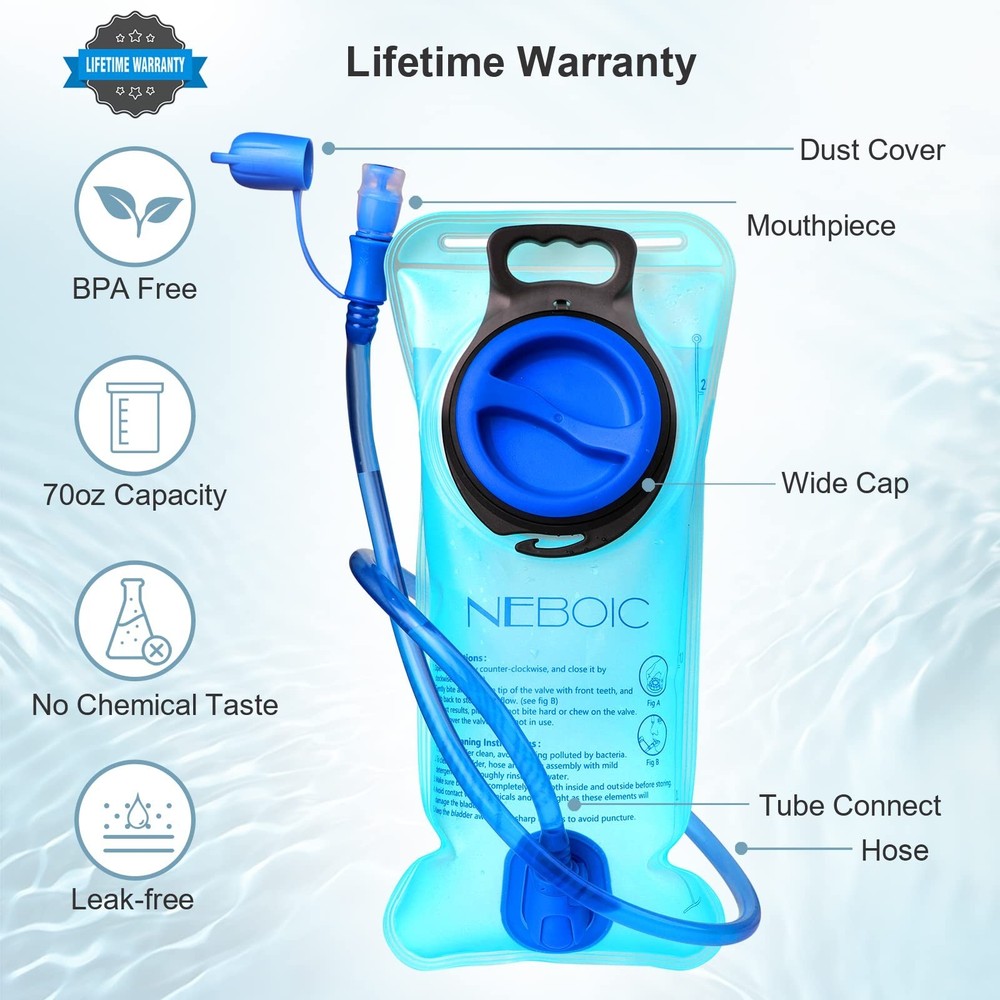 Neboic 2Pack Hydration Backpack Pack with 2L Hydration Bladder - Lightweight ...