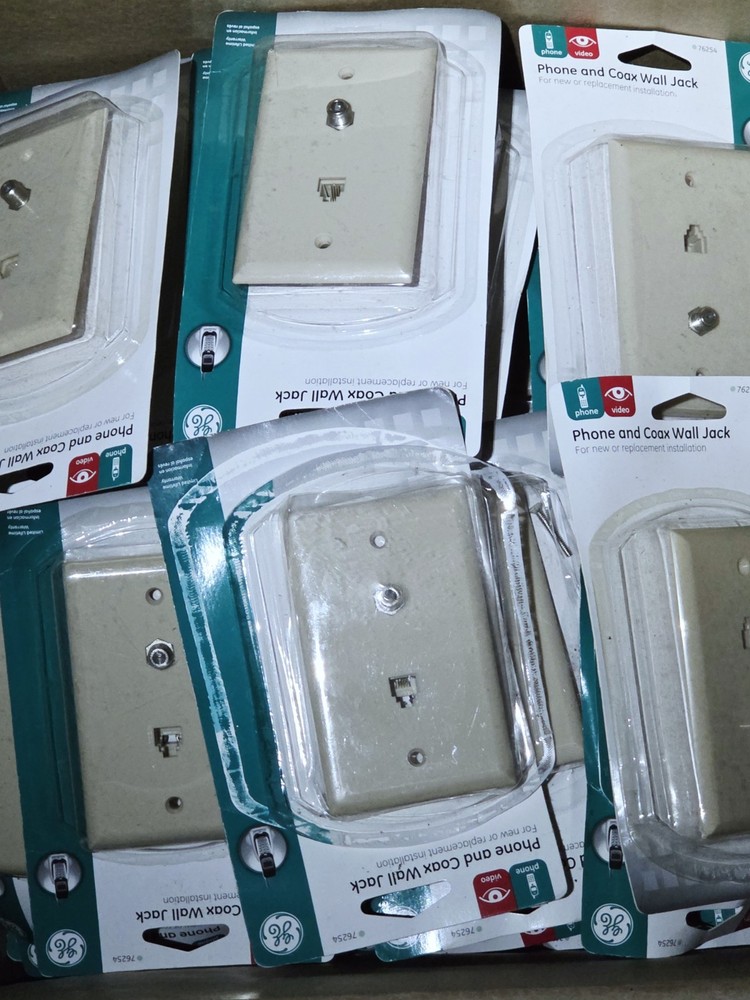 Ge Phone & Coax Wall Jack Ivory 53pk