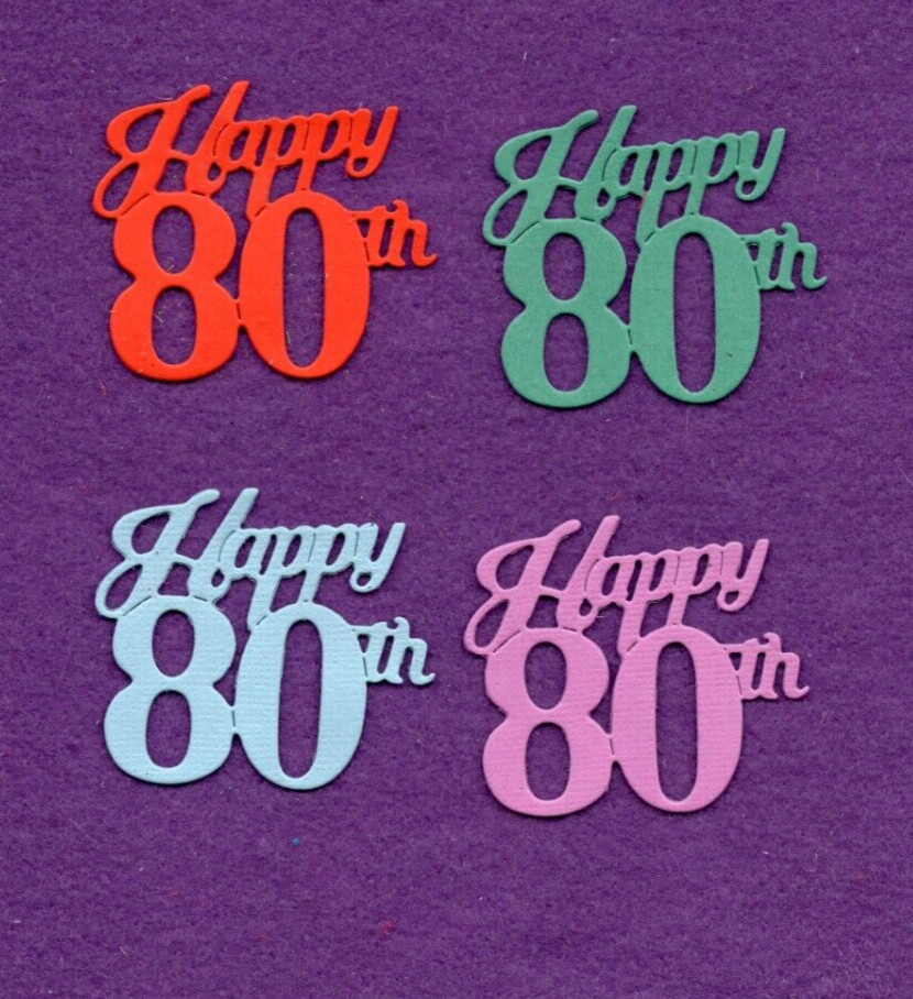 HAPPY 80th die cuts