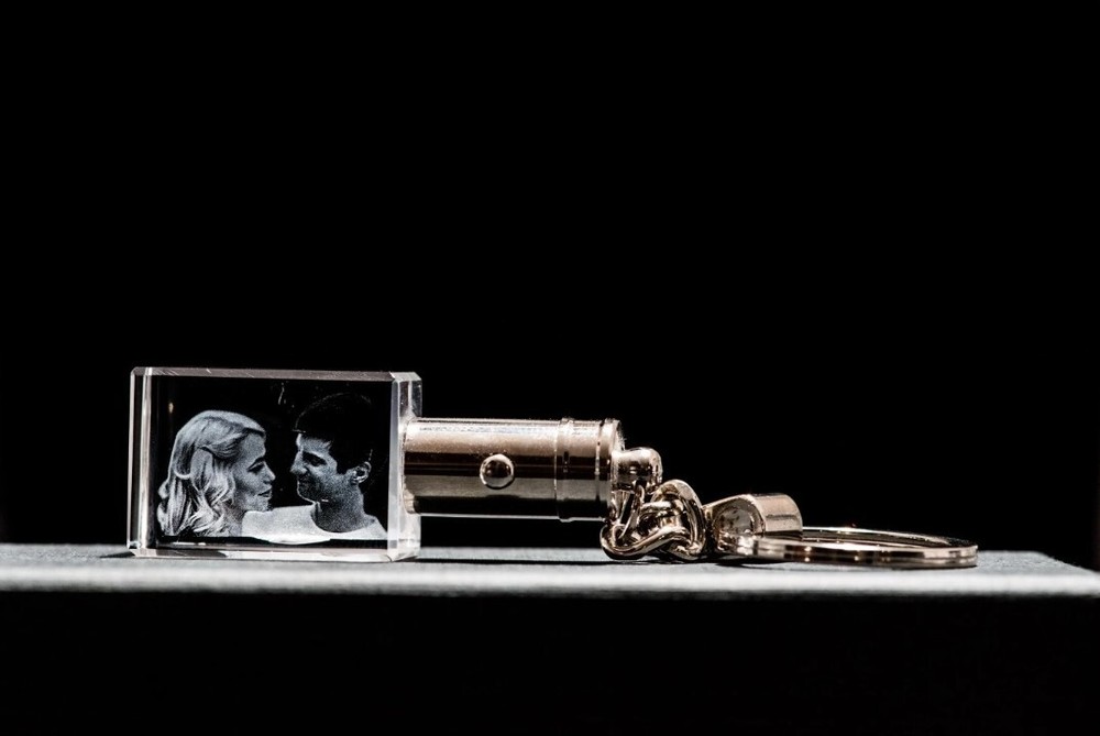 3D Photo Crystal Rectangle Keychain Engraved with your photo Personalized Gift