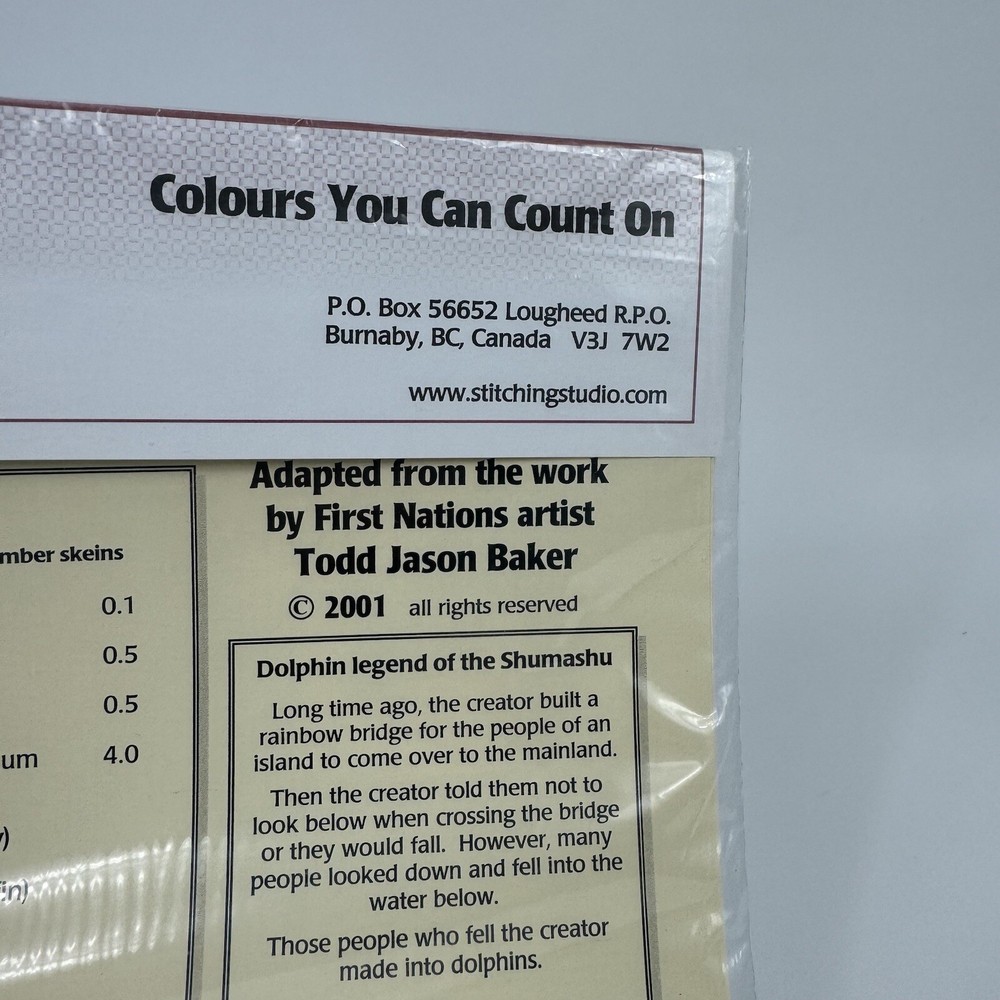 The Stitching Studio Counted Cross Stitch Pattern Dolphins Mother Child DIY