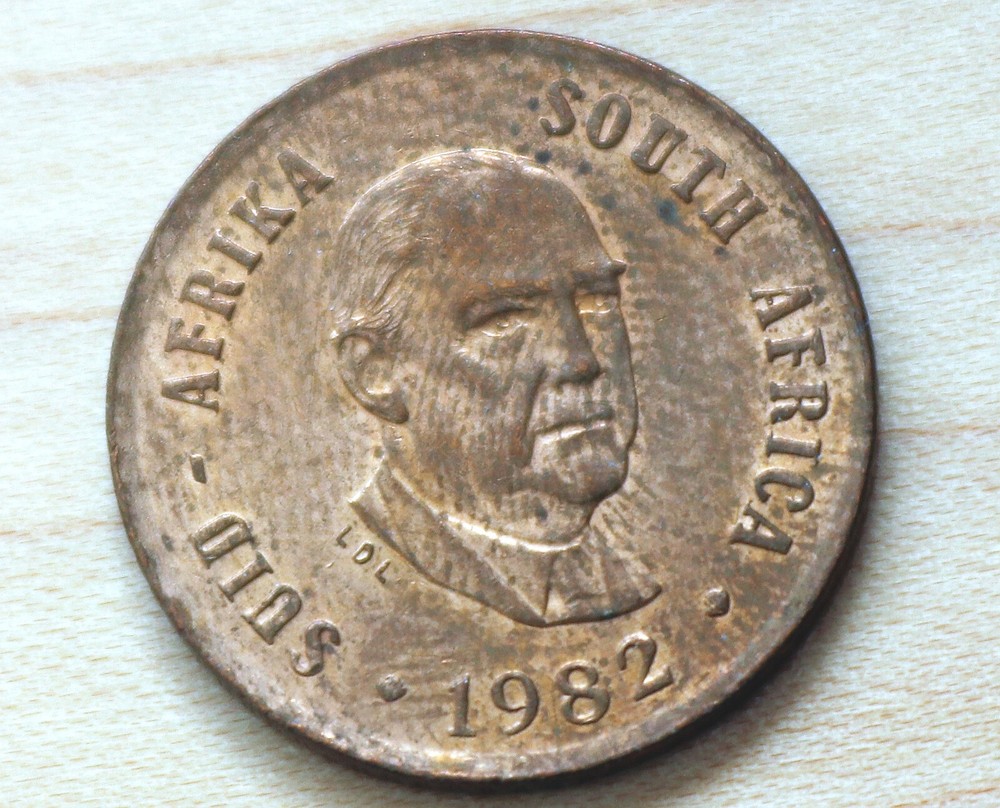 1982 South Africa 1 Cent Cape Sparrows