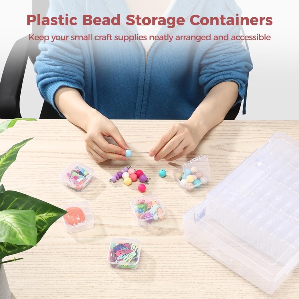 138 Pcs Plastic Bead Storage Containers, Includes 135 Small Storage Boxes and...
