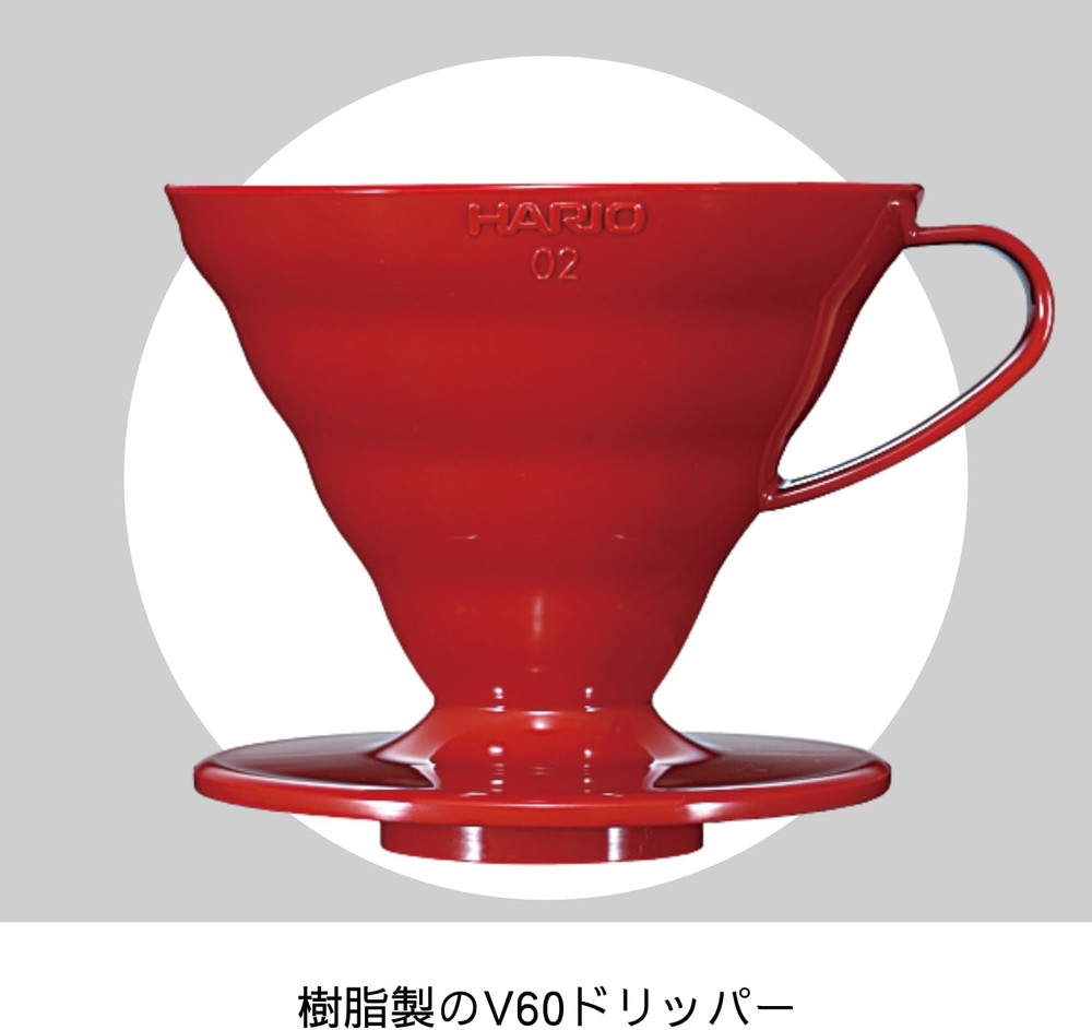 V60 Plastic Coffee Dripper Pour over Cone Coffee Maker Size 02, Red