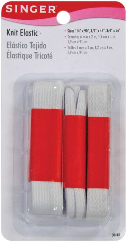 Quick Drying Polyester Elastic 3/Pkg White