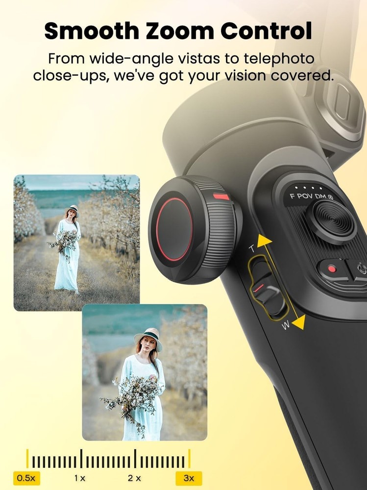 Foldable Gimbal Stabilizer for iPhone Android, Smart XE AI Tracking, 3-Axis