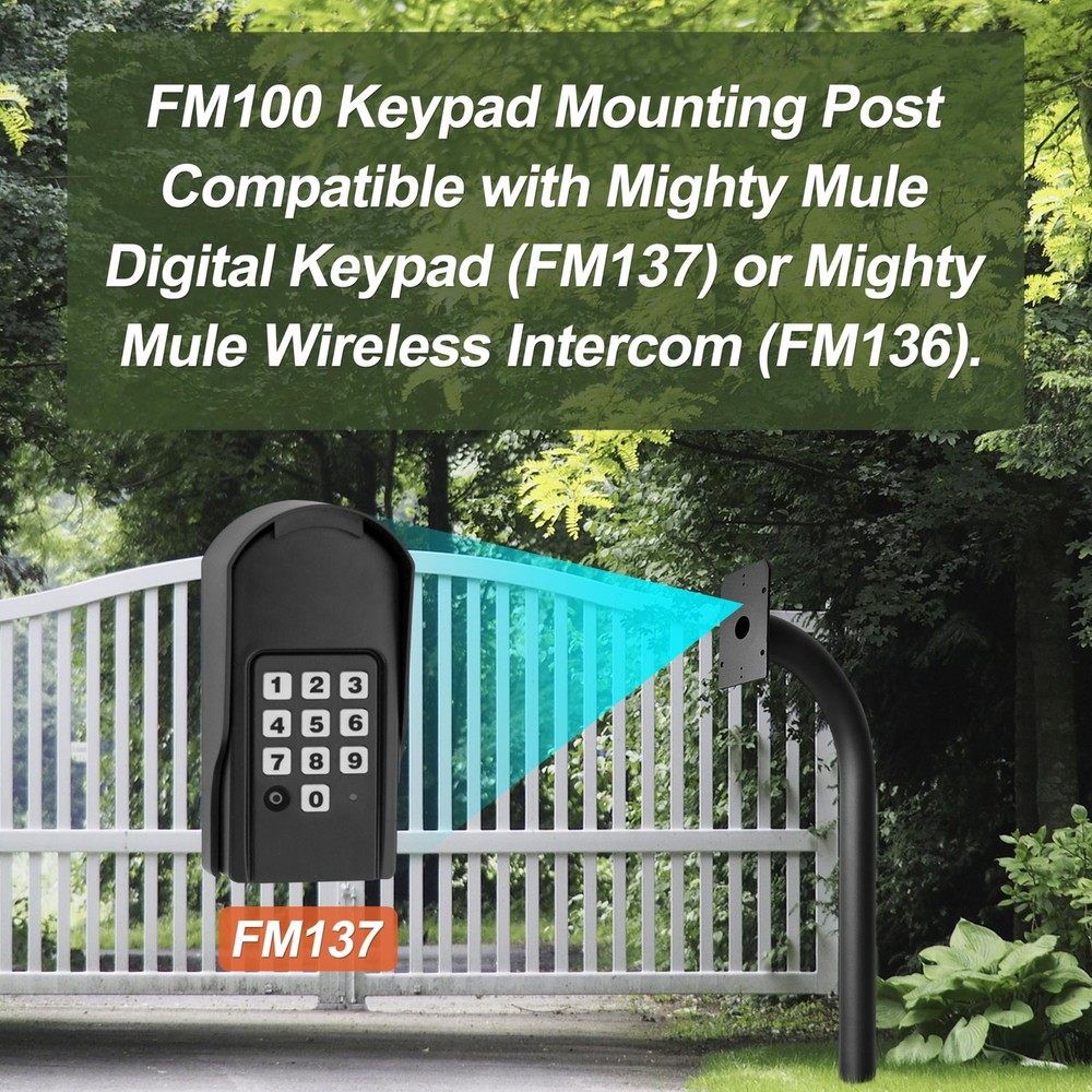 LUKYER FM100 Keypad Mounting Post，Compatible with Mighty Mule Digital Black