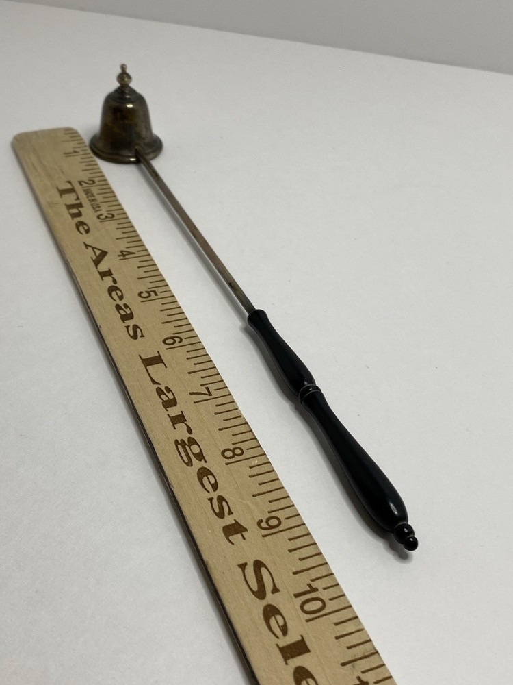 Gorham Sterling Silver 760# Candle Snuffer Black Wood Handle