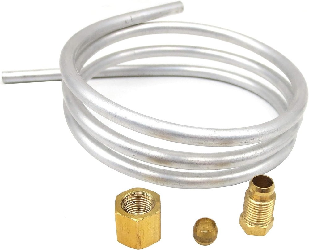 0.24" Aluminum Tubing with Olive Fittings for Gas Water Heater - 1m