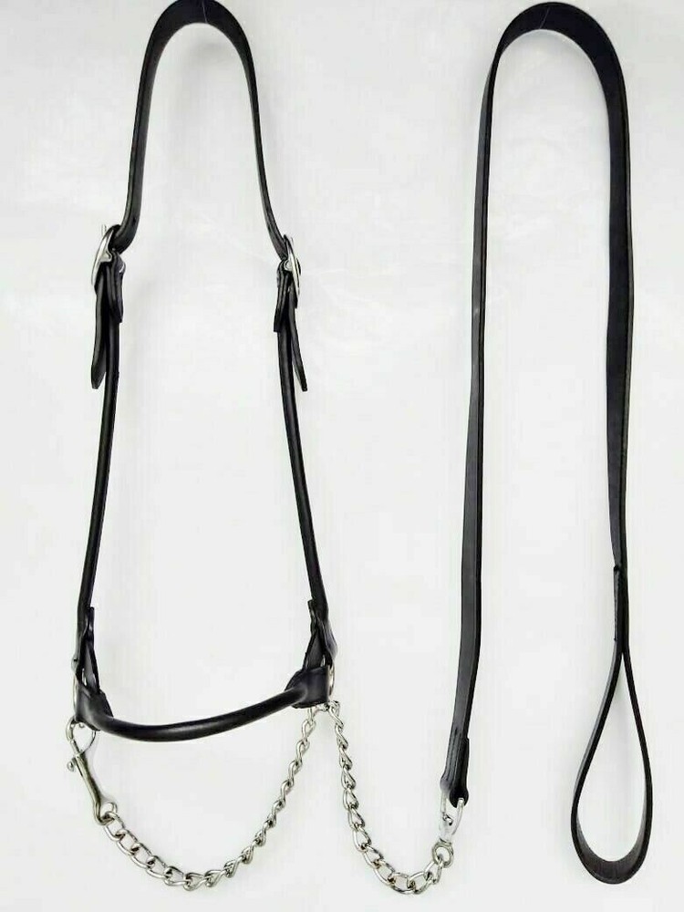 Show Halter With Leather Bling With Silver Fitting black Colour