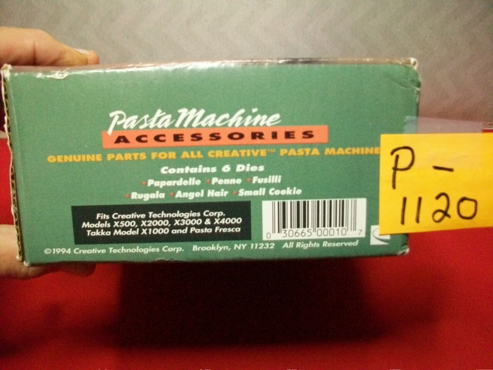 PREOWNED CREATIVE TECHNOLOGIES PASTA MACHINE ACCESSORIES KIT CONTAINS 6 DIES VGC