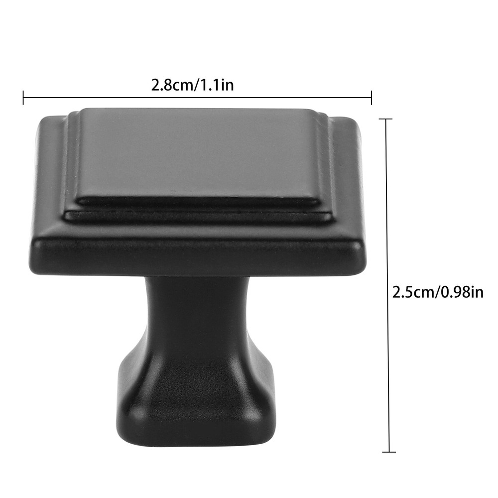 1~50PCS Kitchen Cabinet Knobs Hardware Drawer Cupboard Handle Pulls Black Square