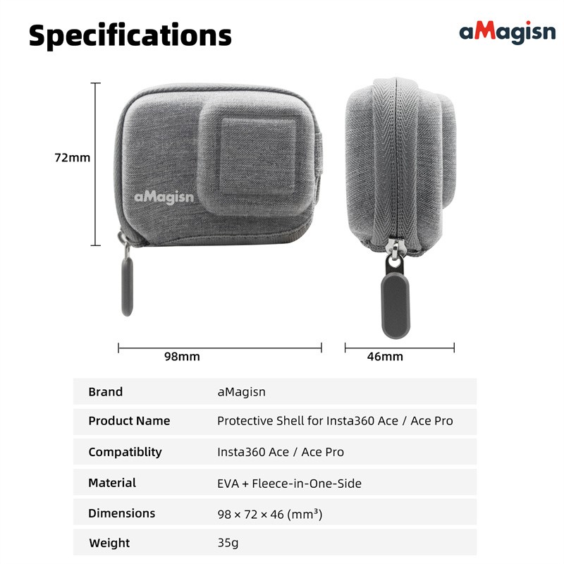 Portable Anti-scratch Protective Storage Bag Mini Camera Case for Insta360 Ace