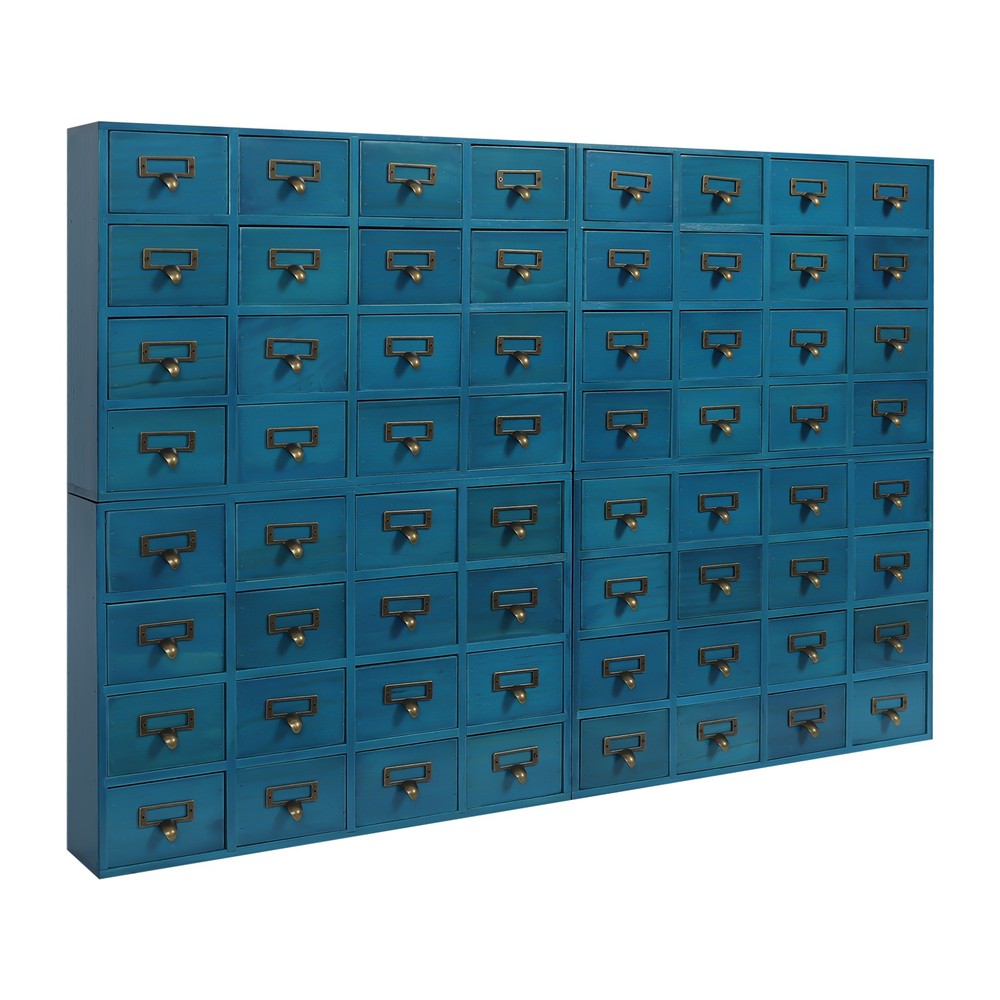 Tabletop Storage Cabinet Blue 64-Drawer Storage Box 4 PCS Drawer Cabinets