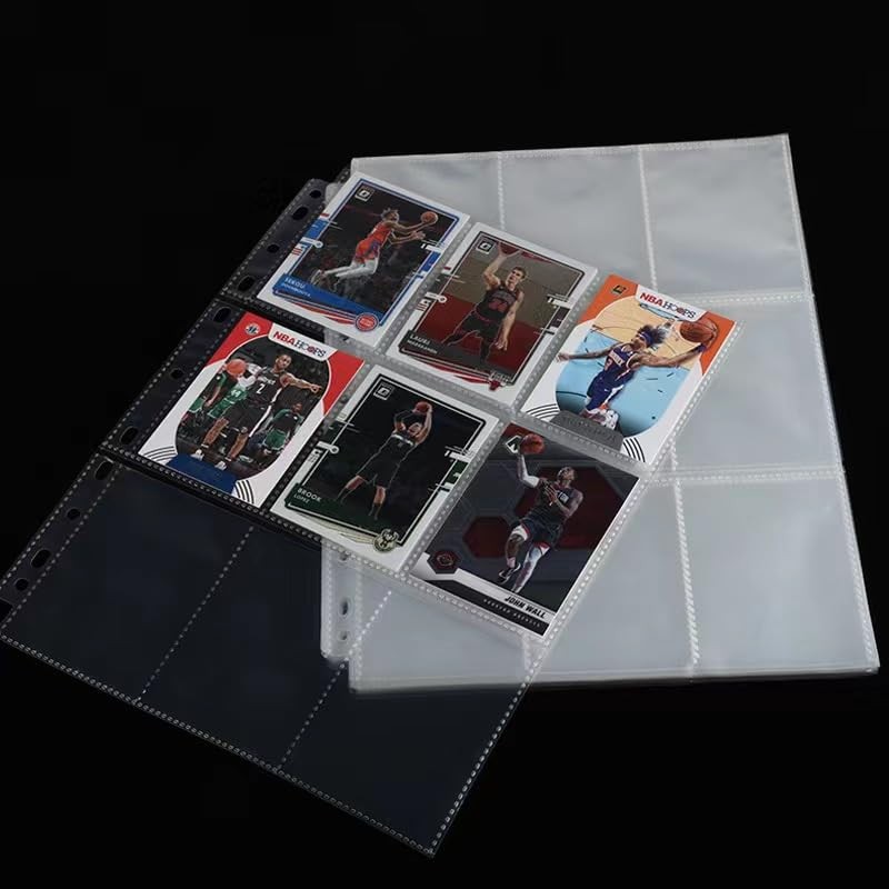 900 Pockets Binder Sheets, Top Loading Trading Card Pages for 3 50PCS, Clear