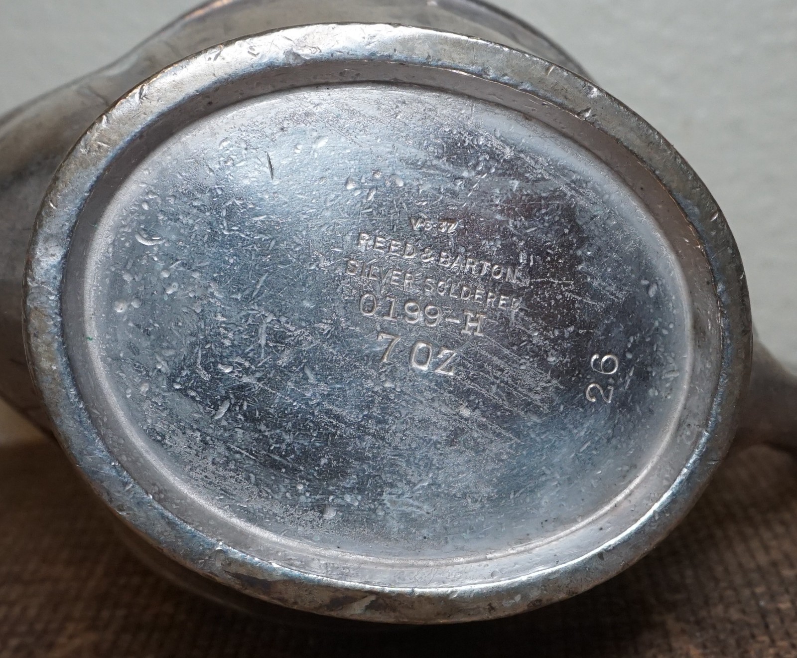 1937 BR (BURLINGTON ROUTE RR) SILVER SOLDERED CREAMER w/lid REED & BARTON 7oz