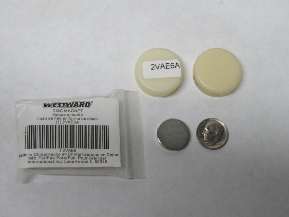 10 pcs WESTWARD GRAINGER Disc Magnets Sintered Neodymium 7.2 lbs Max Pull 2VAE6