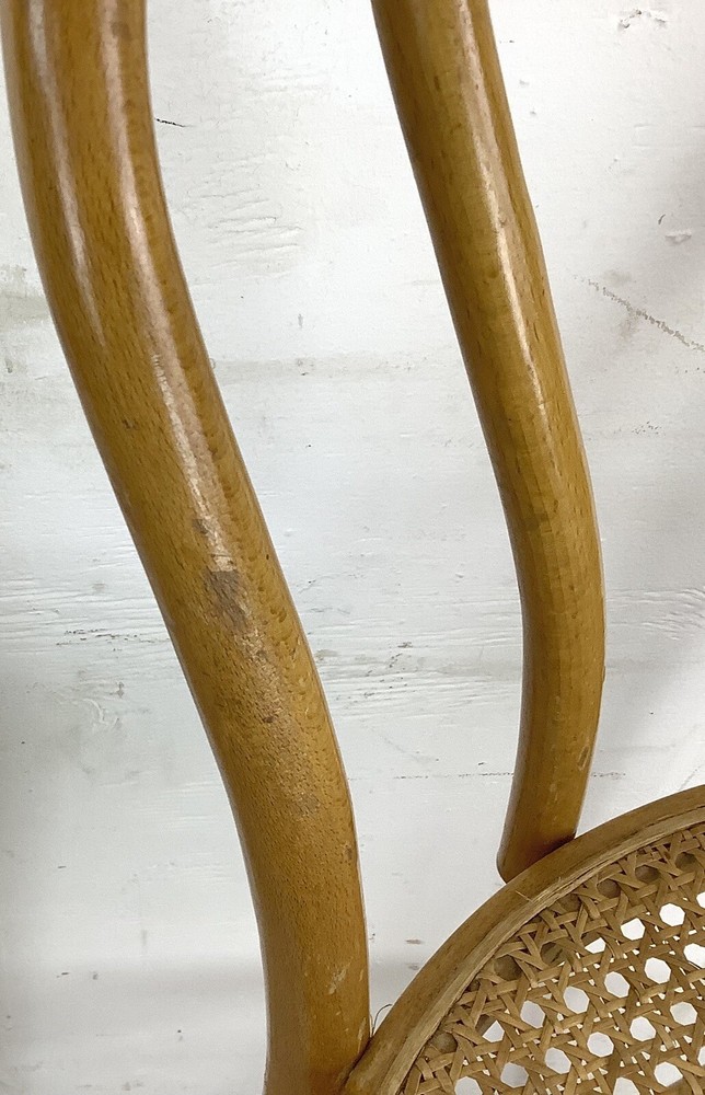 Pair Vintage Thonet Style Barstools With Cane Seats-a Pair