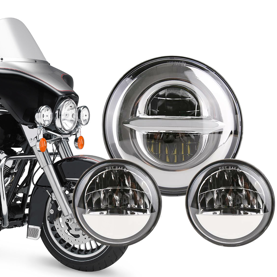 For Harley Davidson Electra Glide Ultra Classic 7" LED Headlight + Passing Light