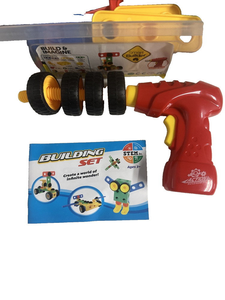 Build N Imagine 87PCBuilding Blocks Learning Construction Playset & Play Drill