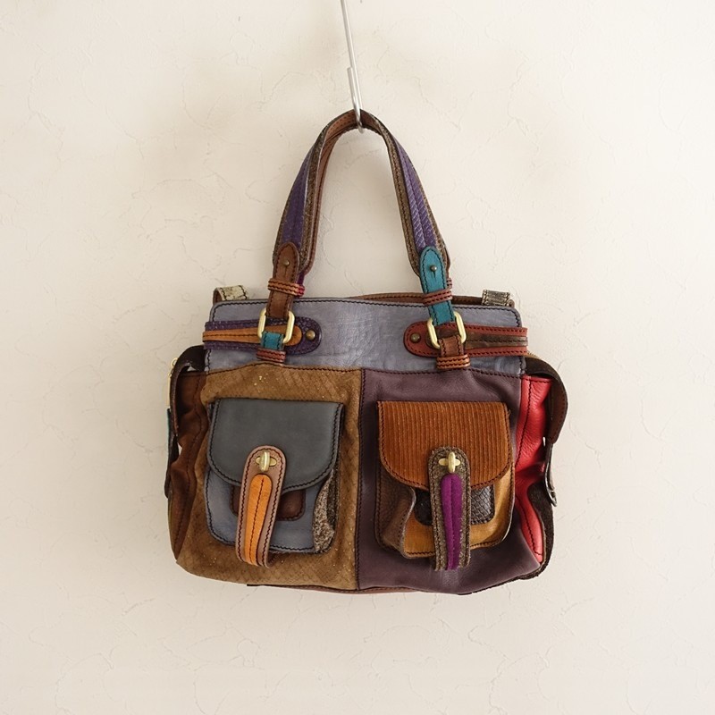 JAMIN PUECH Leather Patchwork Bag