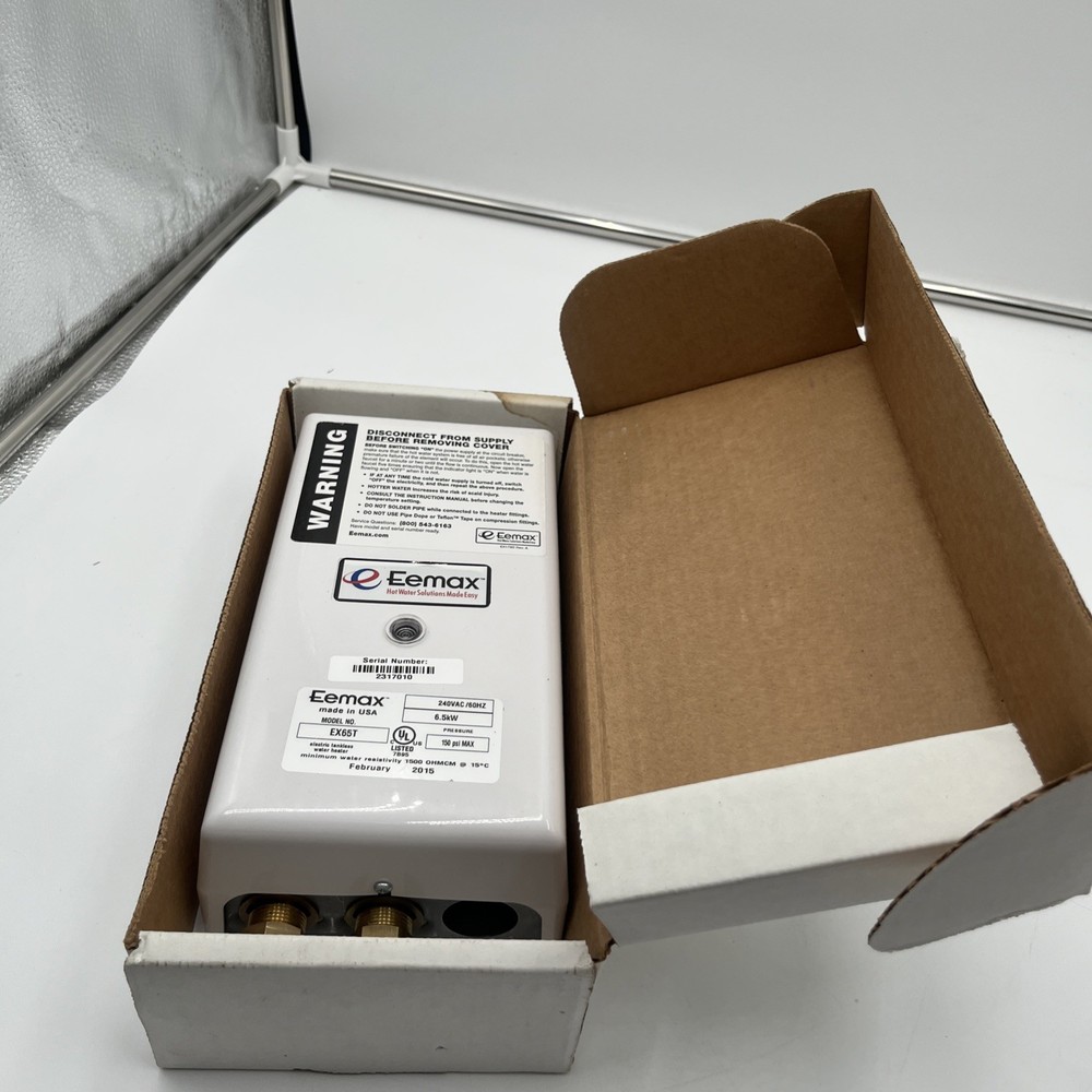 Eemax Tankless Water Heater “Thermostatic” Model EX65T 6.5W @ 240V New NIB