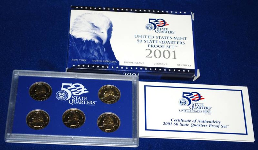 2001 QUARTER Proof Set in original BLUE box