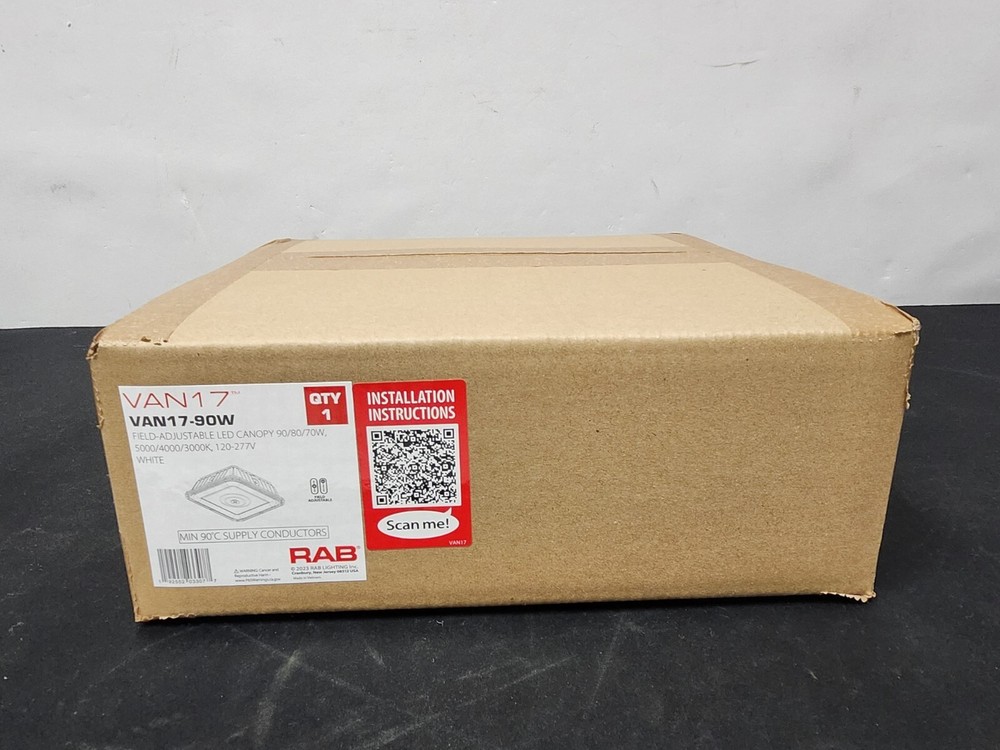 RAB VAN17 LED Canopy Light - 70 | 80 | 90W - Wattage & CCT Selectable - 120-277V