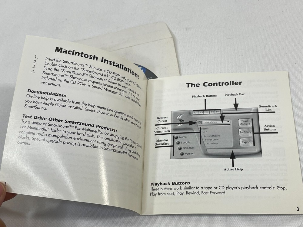 Vintage 1996 SmartSound Showcase PC/Mac CD-ROM Software Sonic Desktop