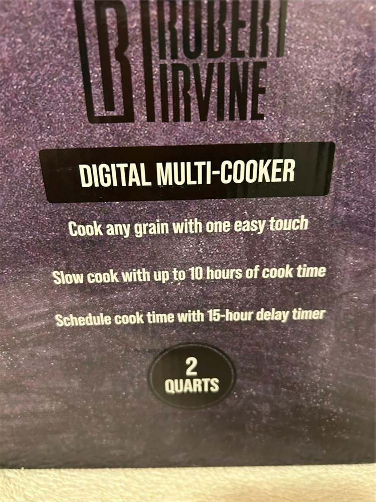 ROBERT IRVINE --2 QT DIGITAL MULTI COOKER - NEW