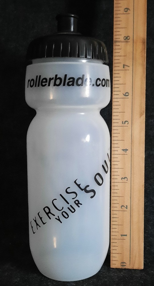 Rollerblade Plastic Water Bottle Black And White Pull Up Top