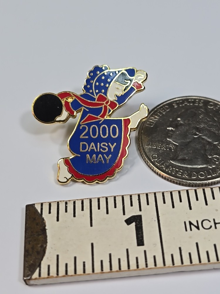 Daisy Mae 2000 Bowling Lapel Pin Blue Skirt
