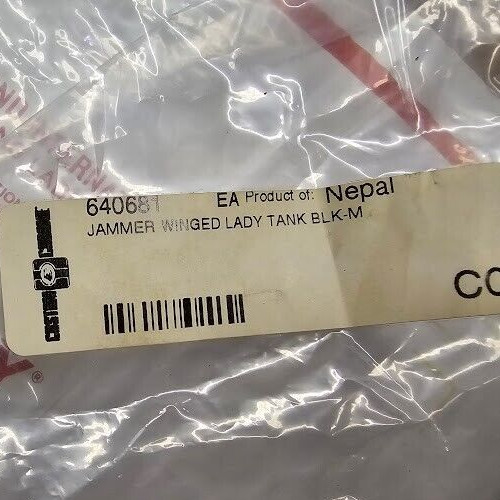 Ladies Size Medium Black Jammer Winged Tank Top