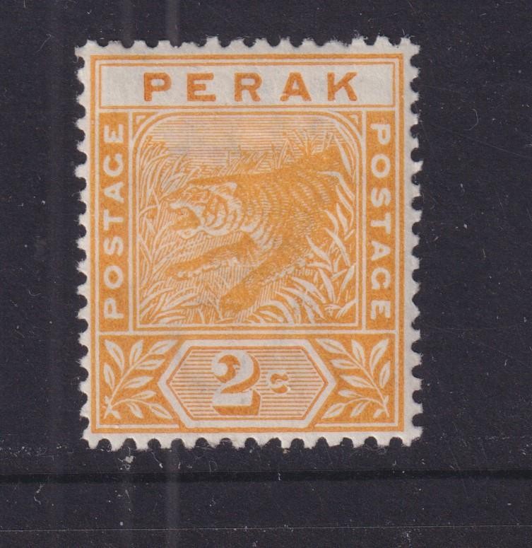 PERAK, MALAYSIA, 1895 Tiger, 2c. Orange, lhm.