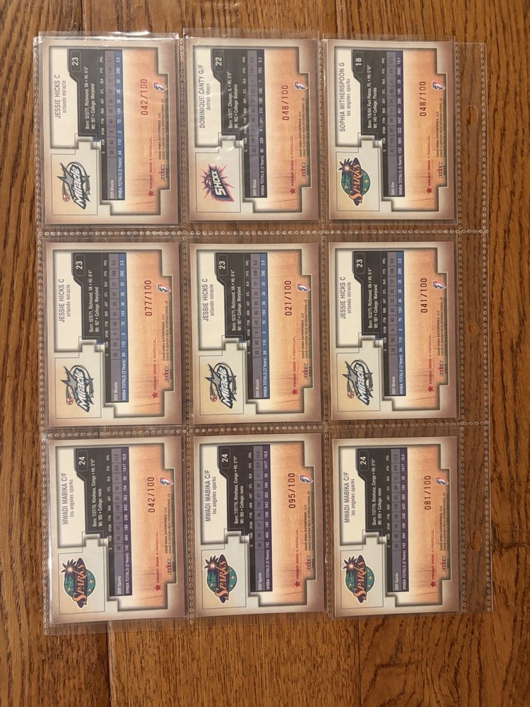2002 Fleer Authentix Front Row #/100 WNBA • Sting Stars Sol Fire Shock