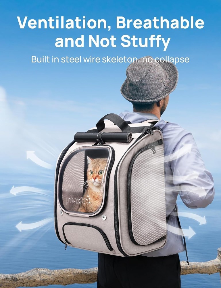 Cat Backpack Carrier, Large Space Cat Bubble Backpack, Breathable Cat Carrier, S