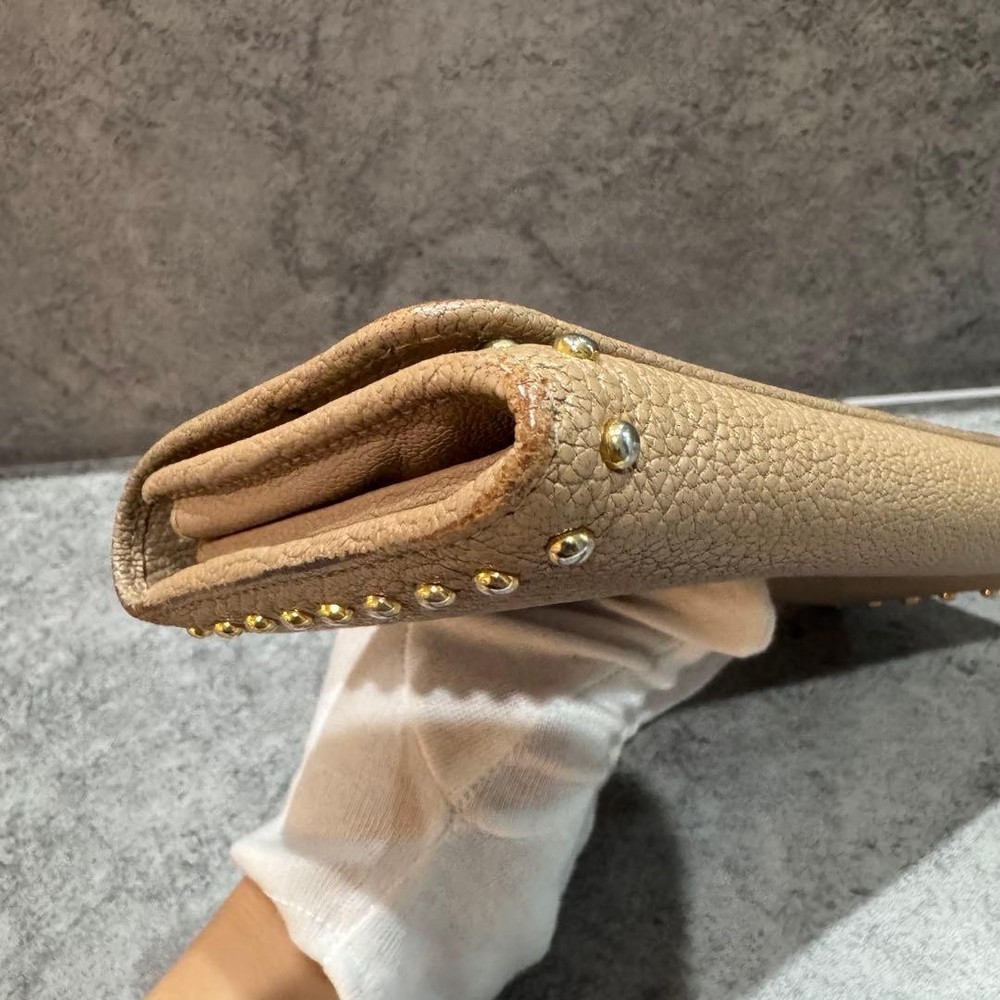 MIU MIU Studded Long Wallet Beige