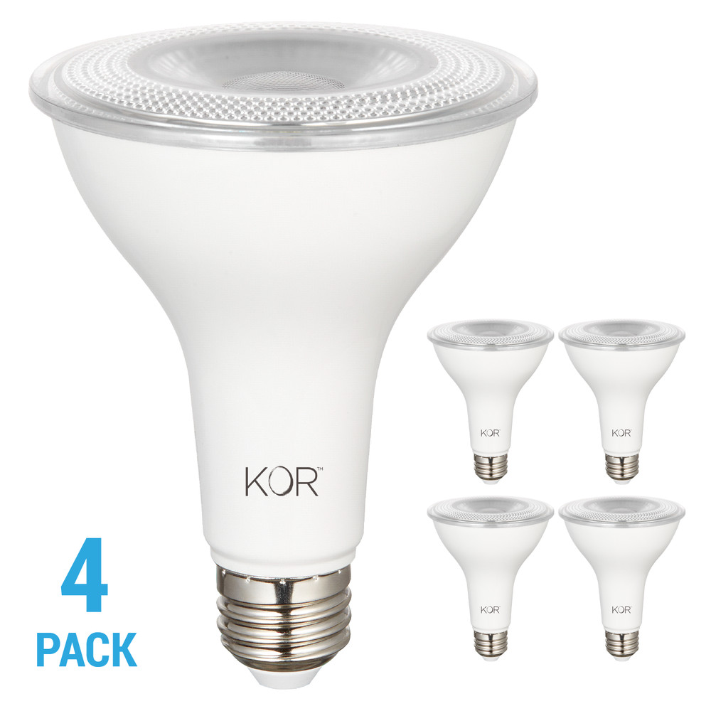 4 Pack LED Flood FL 10W 75W 120V PAR30/LN Long Neck Medium E26 3000K Warm White