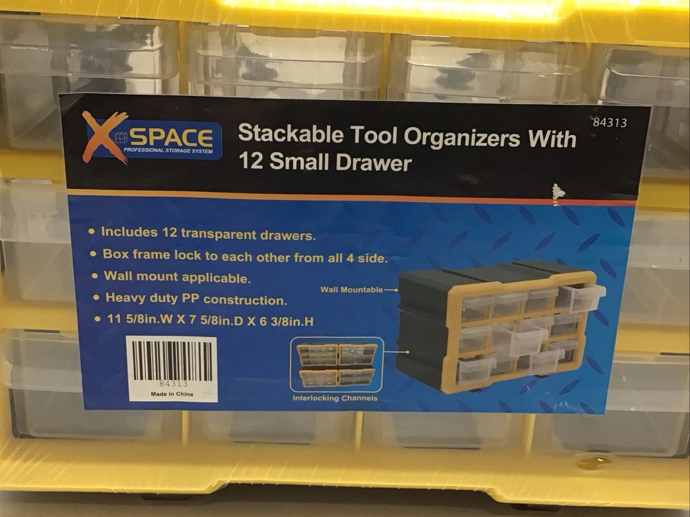 X Space Stackable Tool Organizers With 12 Small Drawer 84313