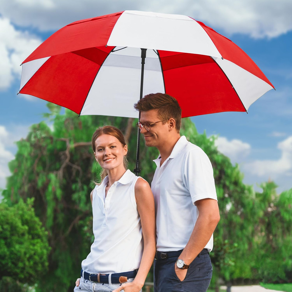 The Vented Tornado 64" Large Oversize Windproof Automatic Open Golf Umbrella, He