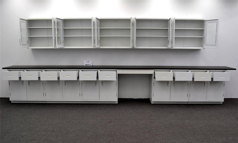 Chemical Resistant Laboratory Cabinet Group : 17' Base & 15' Upper / E1-187