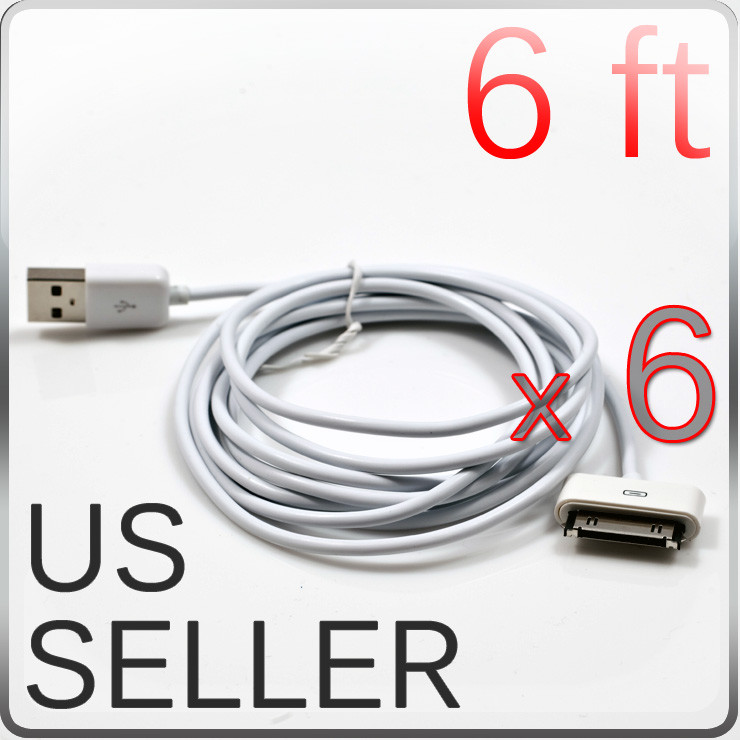 6FT USB DATA SYNC POWER CHARGER CABLE APPLE IPHONE 4S 4 3GS 3G IPAD IPOD TOUCH