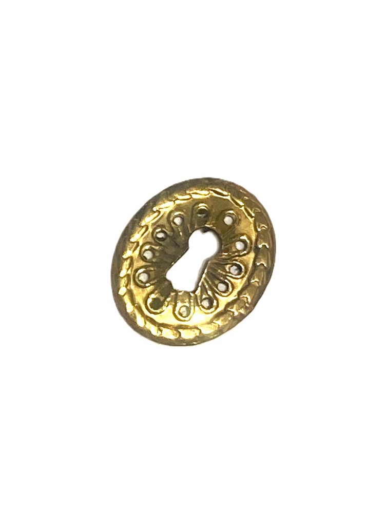 Antique Cast Brass Keyhole Escutcheon Cover