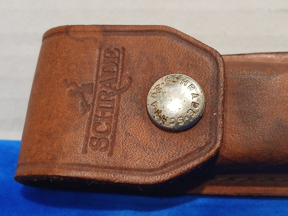 SCHRADE TAN LEATHER SHEATH ONLY - FOR 4" FOLDING KNIFE -