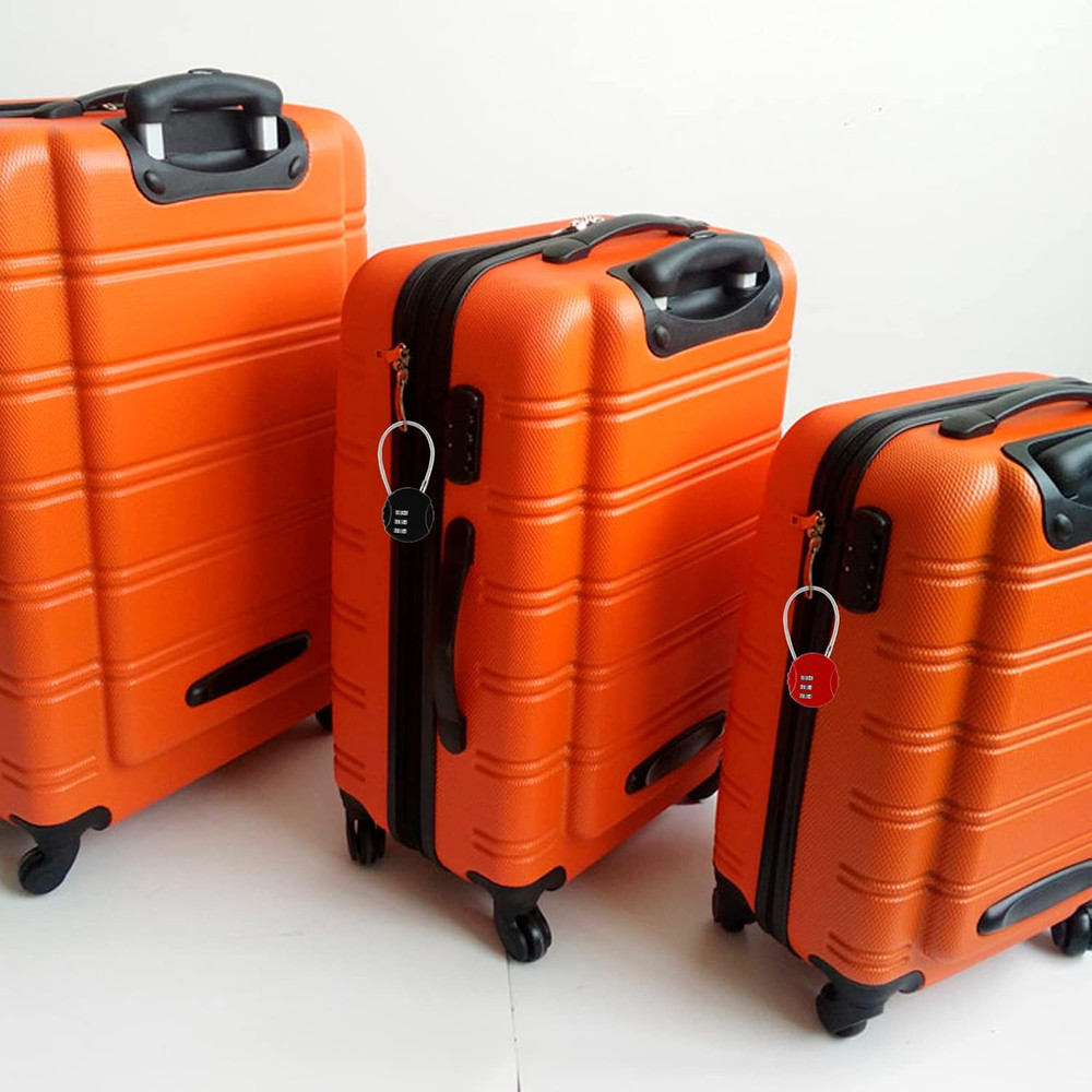 6 Pcs Combination Lock, 3 Digit Outdoor Waterproof Padlock Code Lock Cable