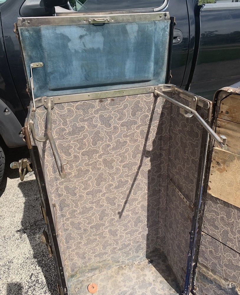 Vintage Corbin Cabinet Lock Co. Steamer Wardrobe Trunk