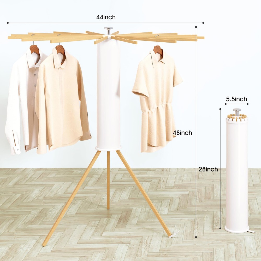 Tripod Clothes Drying Rack, Laundry Drying Rack for Clothing, Foldable Collap...